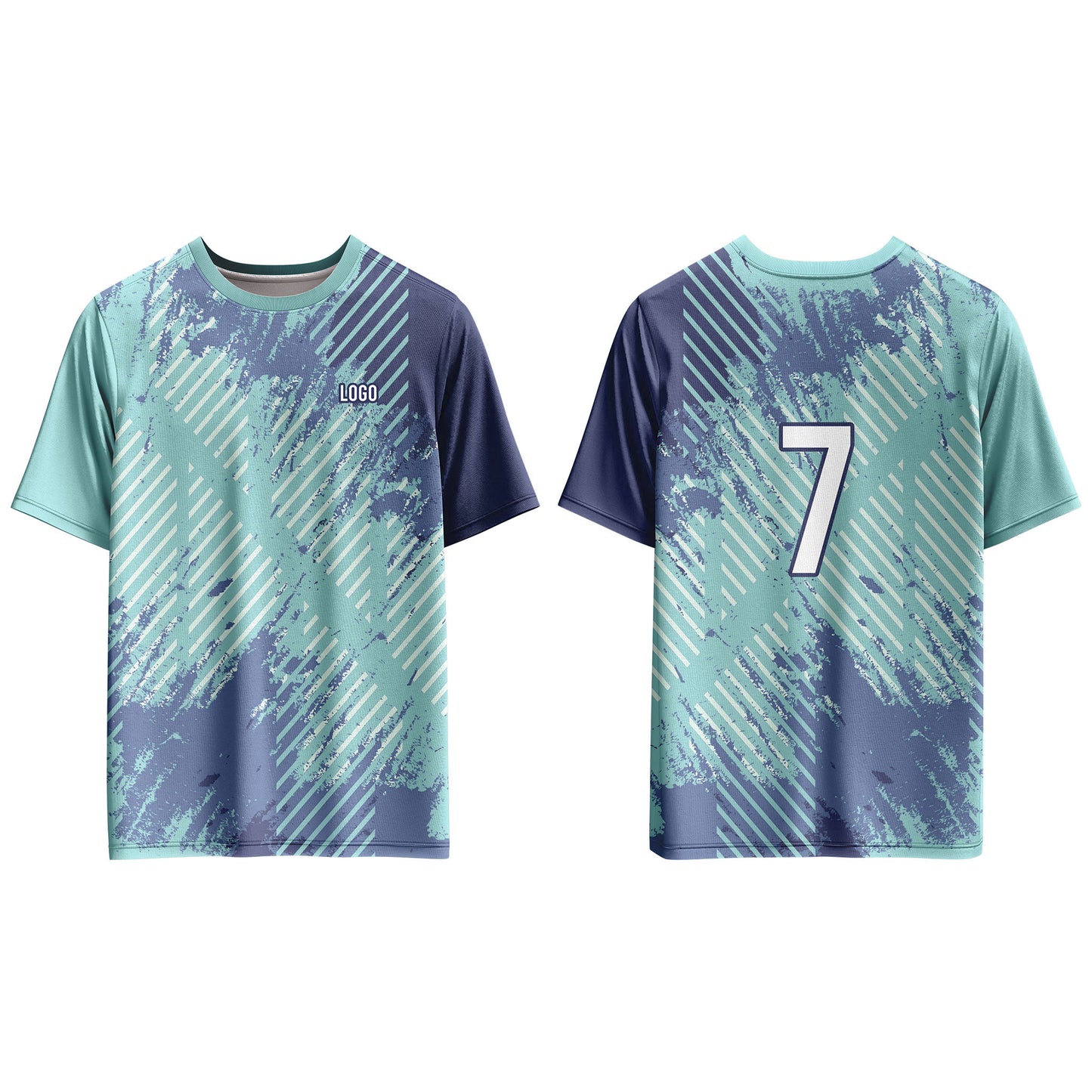 Custom Soccer T-Shirt - Abstract Gradient Stripe - Personalized Tee