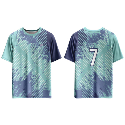 Custom Soccer T-Shirt - Abstract Gradient Stripe - Personalized Tee