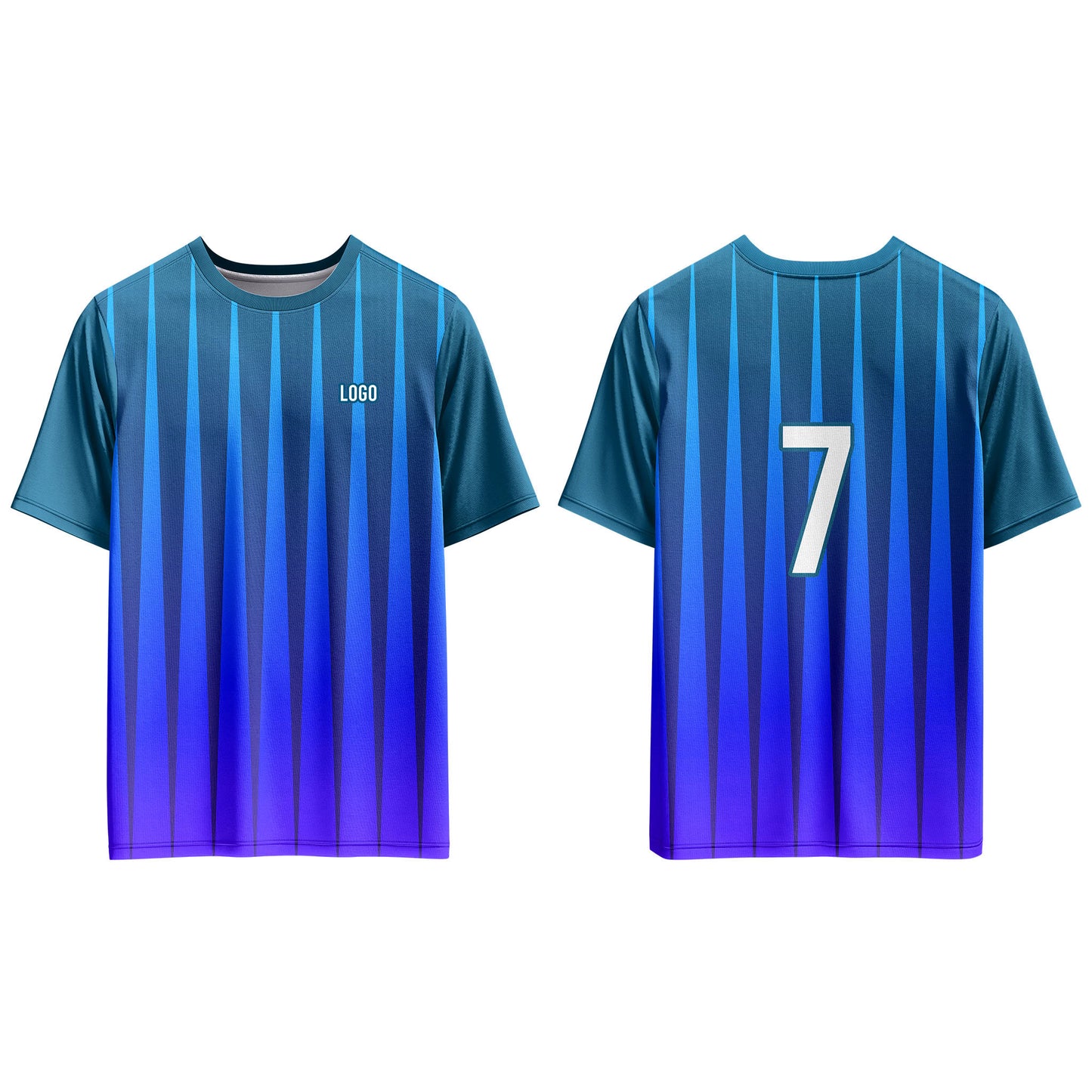 Custom Soccer T-Shirt – Gradient Stripe – Personalized Tee