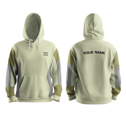 Custom Hoodie - Contrast Gray Panel Design - Personalized Sweatshirt