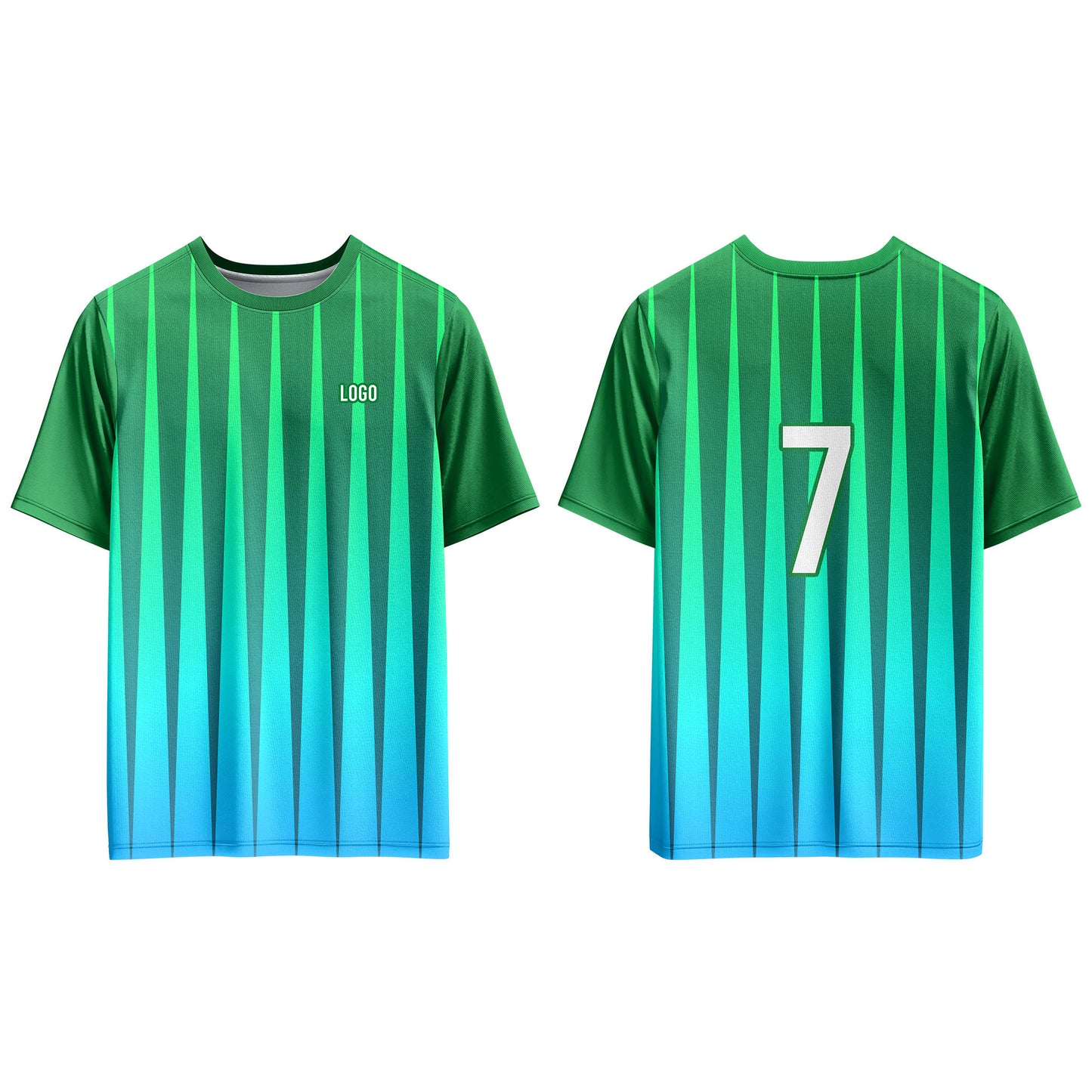 Custom Soccer T-Shirt – Gradient Stripe – Personalized Tee
