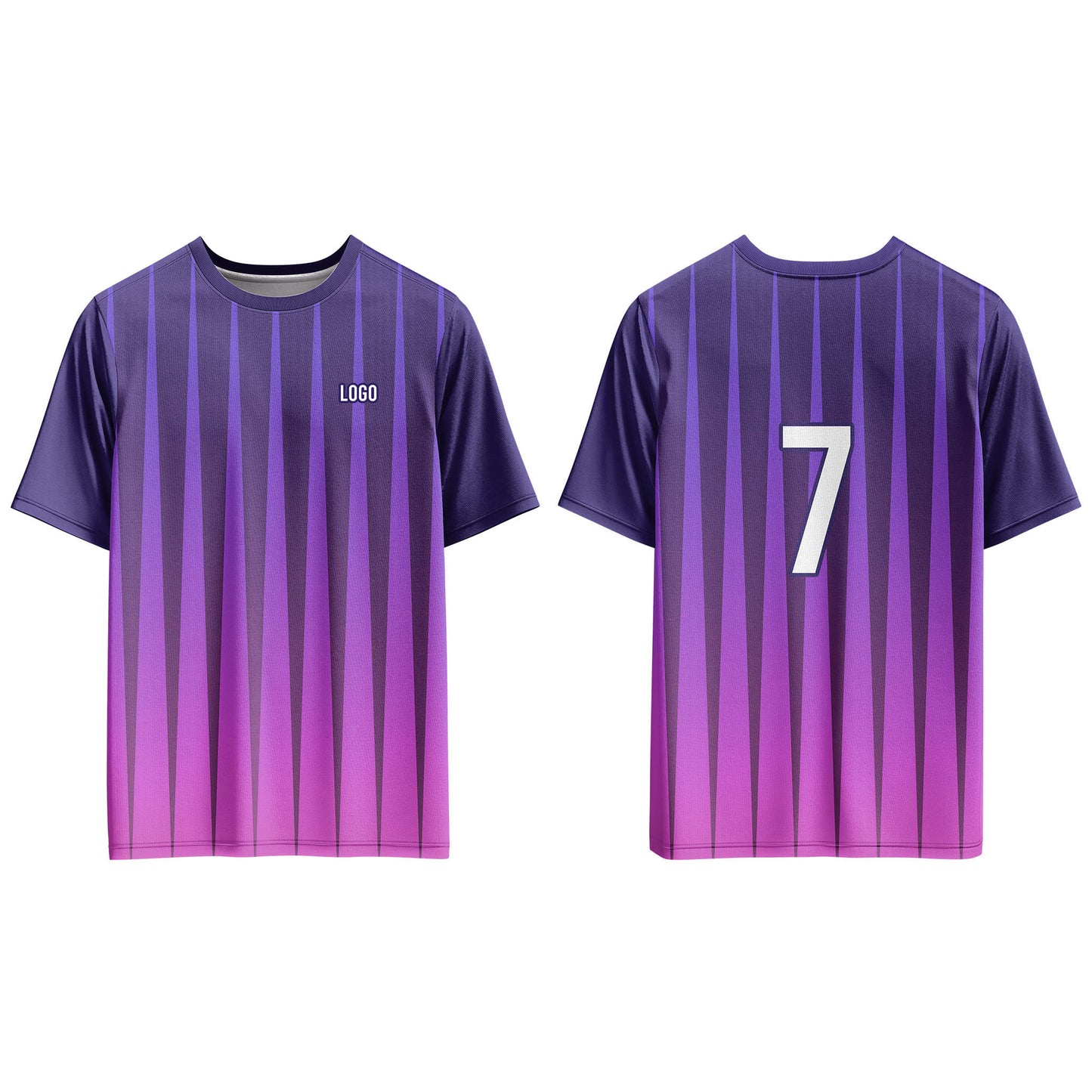 Custom Soccer T-Shirt – Gradient Stripe – Personalized Tee