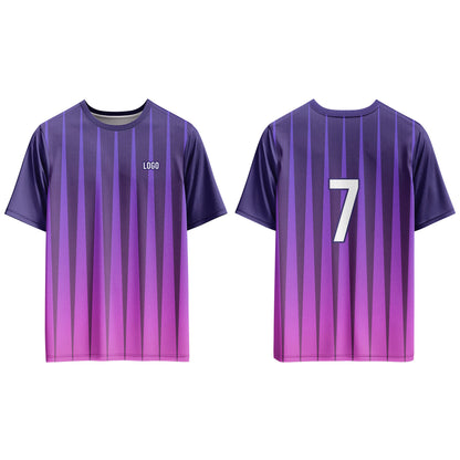 Custom Soccer T-Shirt – Gradient Stripe – Personalized Tee