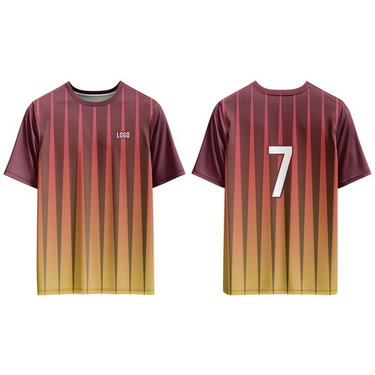 Custom Soccer T-Shirt – Gradient Stripe – Personalized Tee