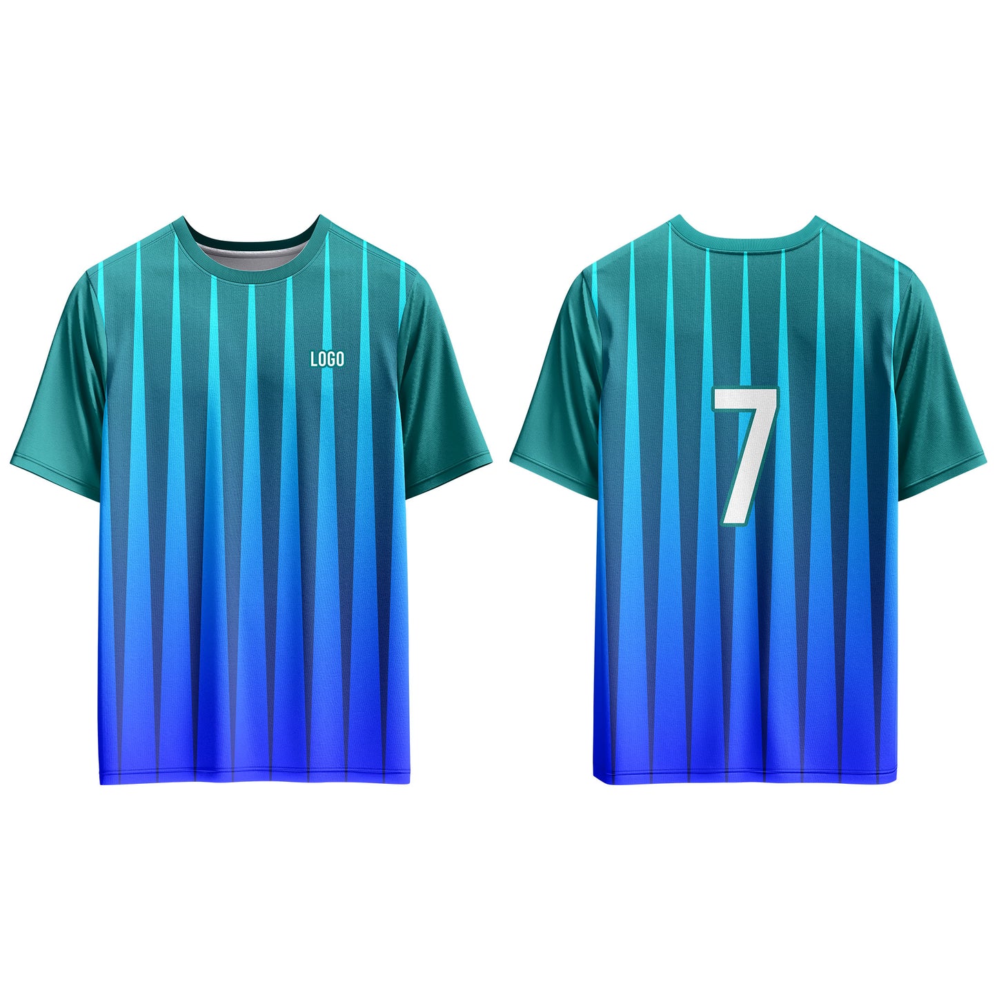 Custom Soccer T-Shirt – Gradient Stripe – Personalized Tee