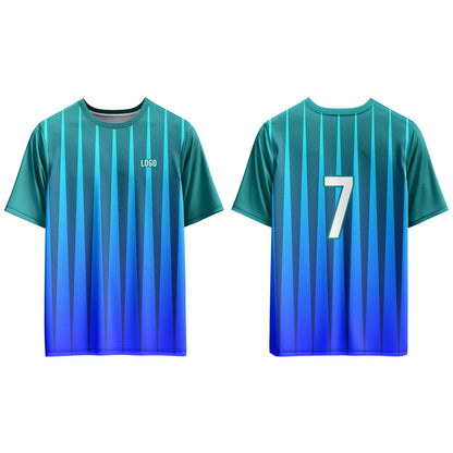Custom Soccer T-Shirt – Gradient Stripe – Personalized Tee