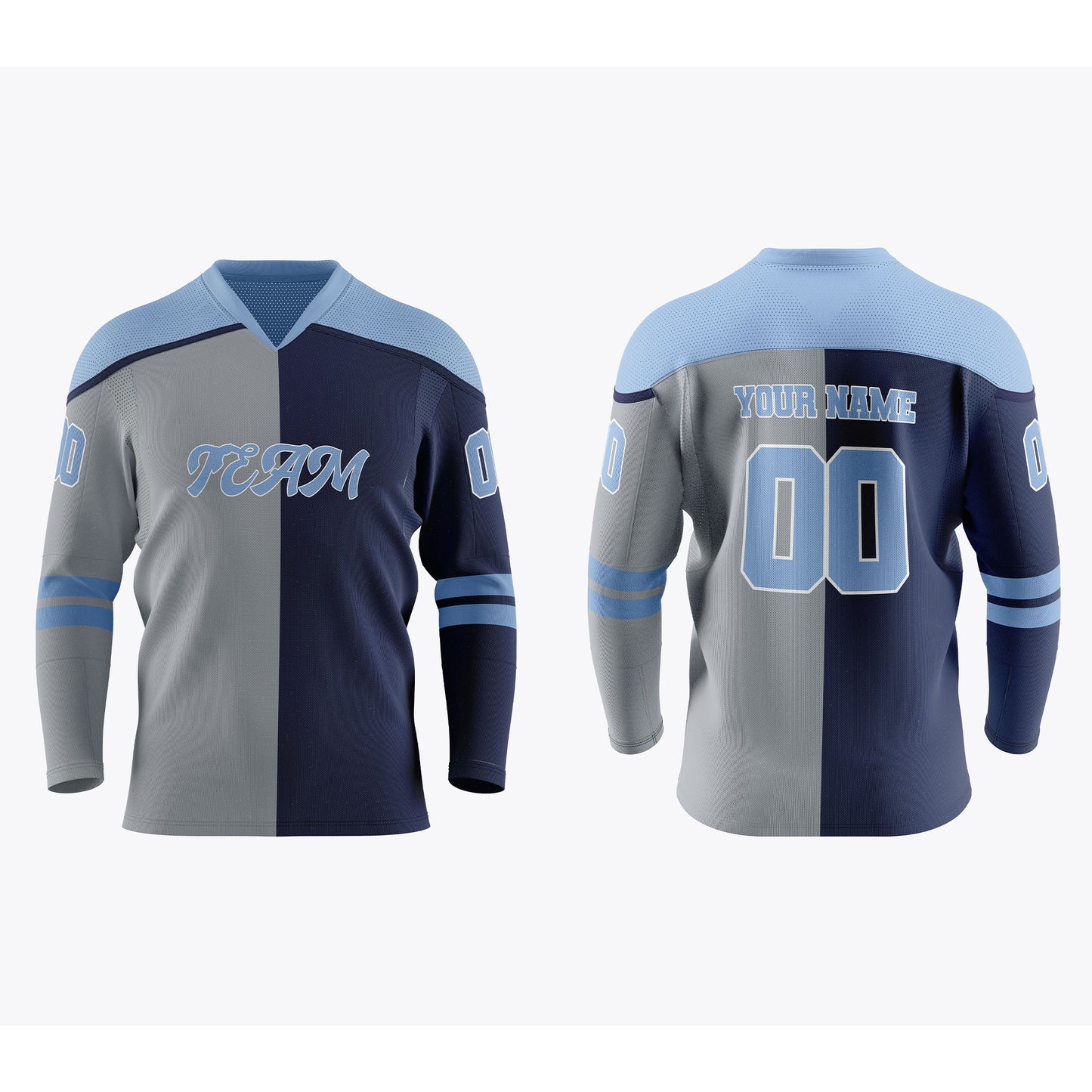 Custom Ice Hockey Jersey - Split Color Design - Personalized Top