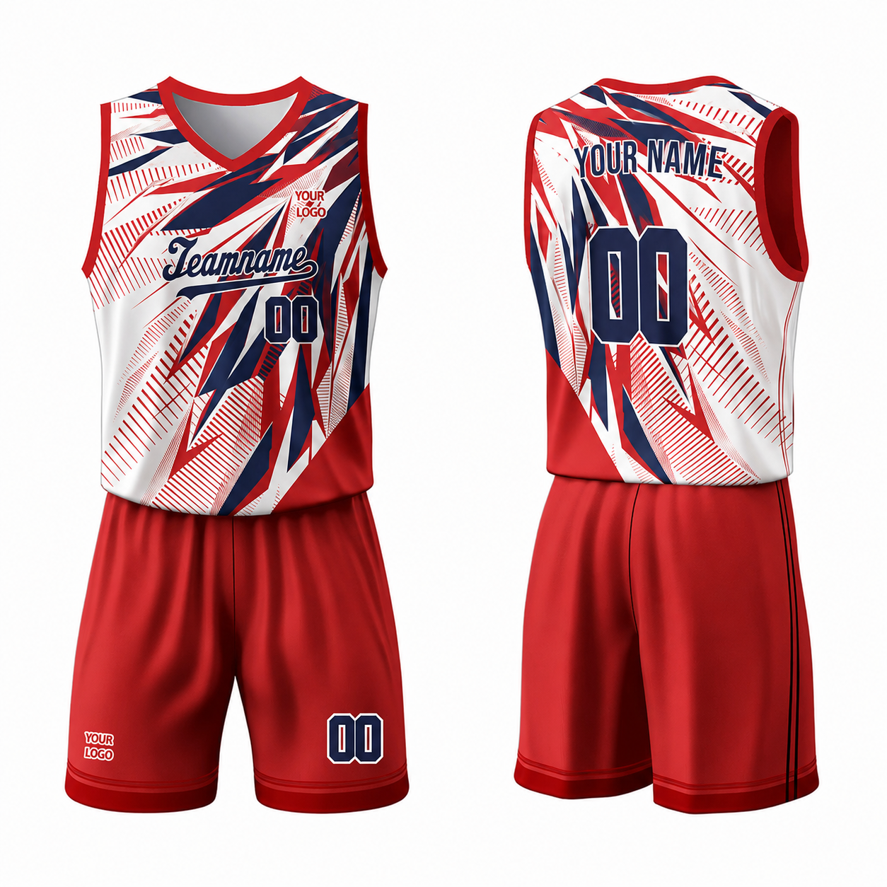 Custom Basketball Uniform - Shards Pattern - Personalized Teamwear