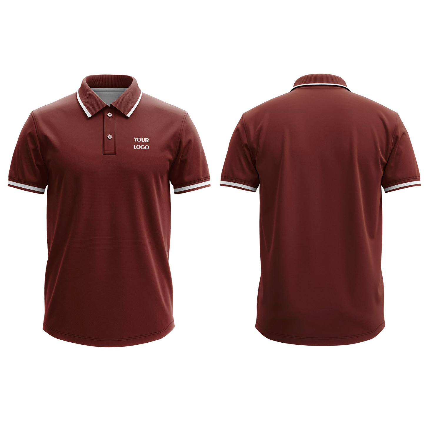 Custom Polo T-Shirt - Solid Trim Design - Personalized Gear
