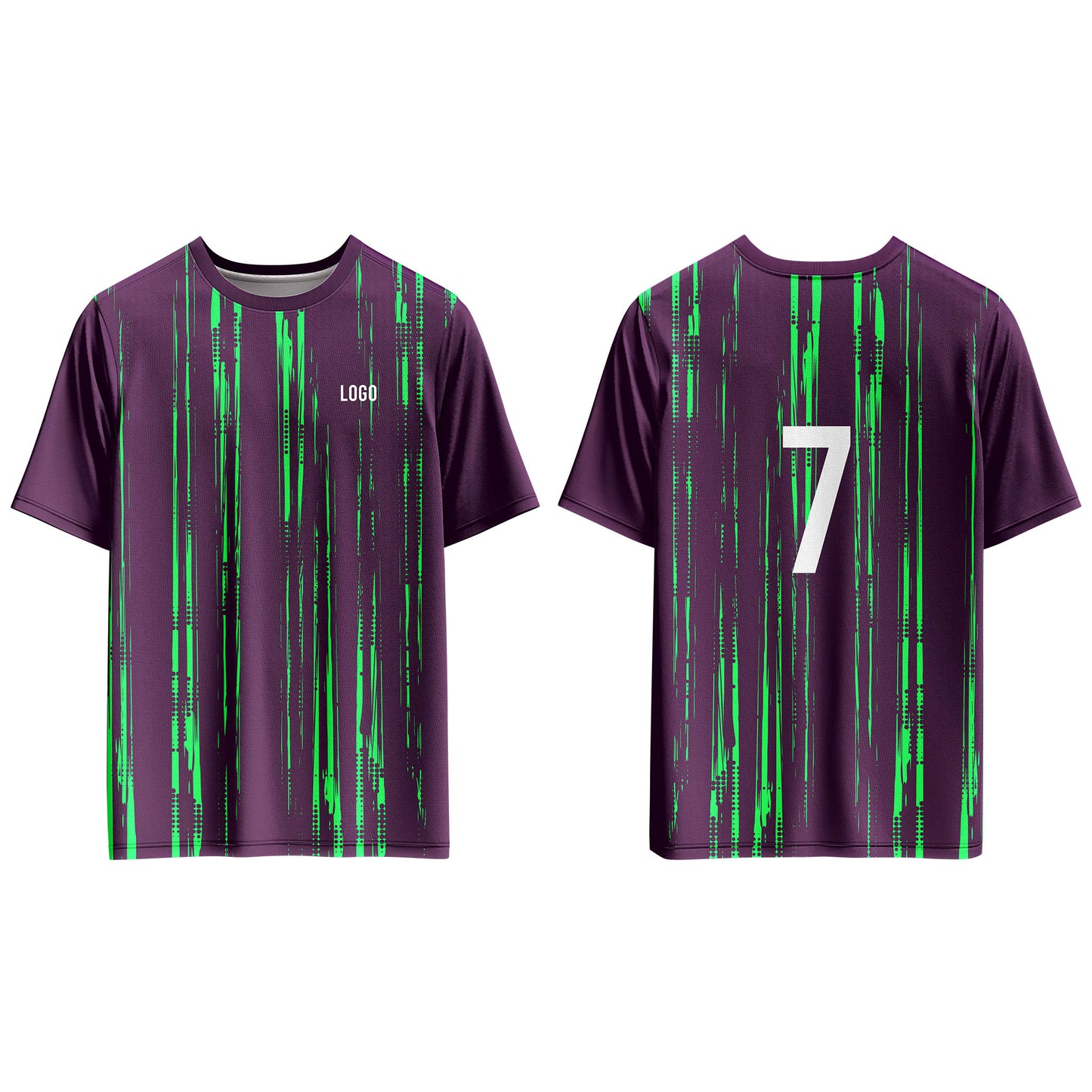 Custom Soccer T-Shirt – Vertical Stripe Design – Personalized Gear