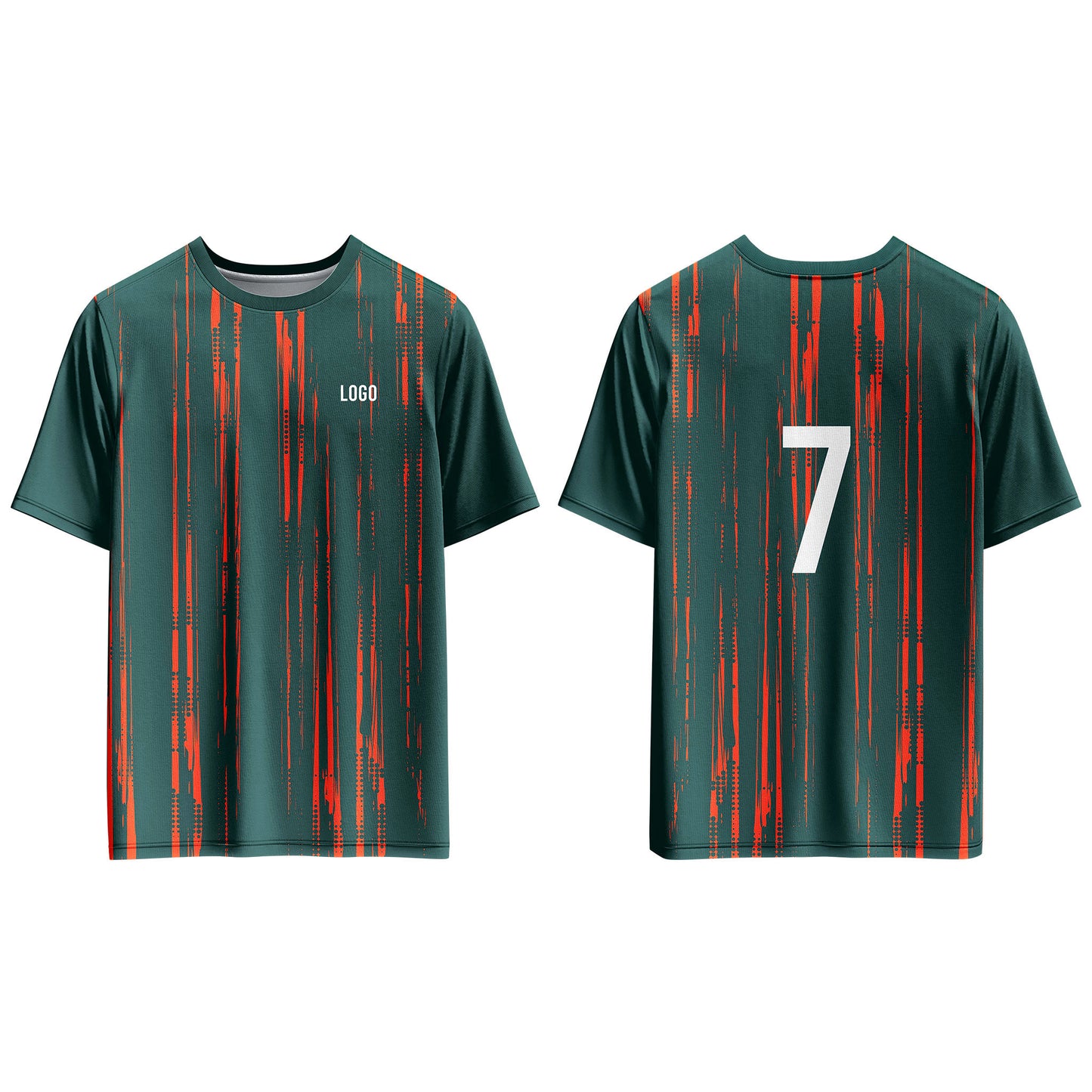 Custom Soccer T-Shirt – Vertical Stripe Design – Personalized Gear
