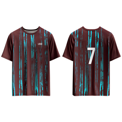 Custom Soccer T-Shirt – Vertical Stripe Design – Personalized Gear