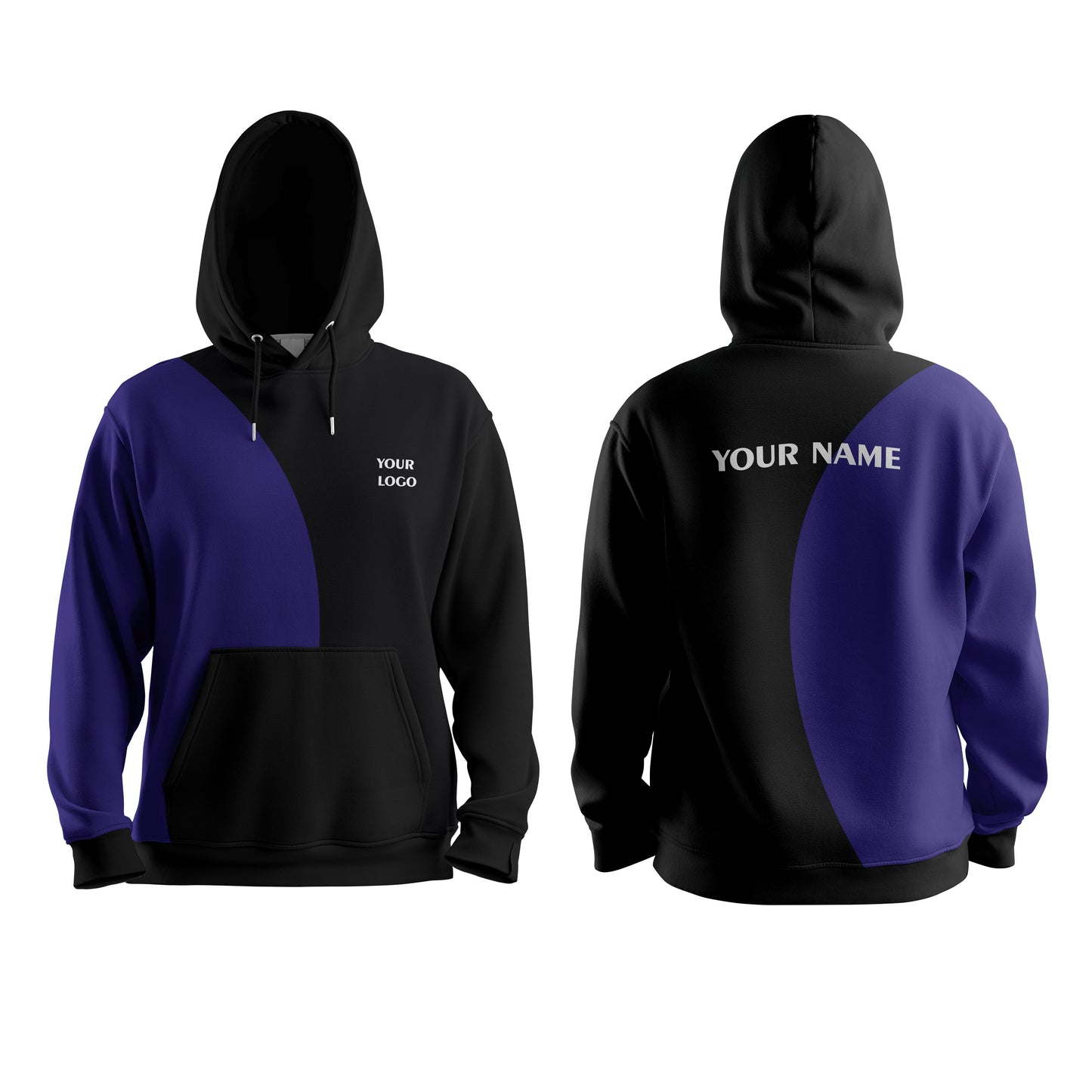 Custom Hoodie – Two-Tone Color Block – Personalized Apparel