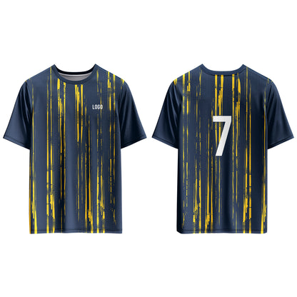 Custom Soccer T-Shirt – Vertical Stripe Design – Personalized Gear