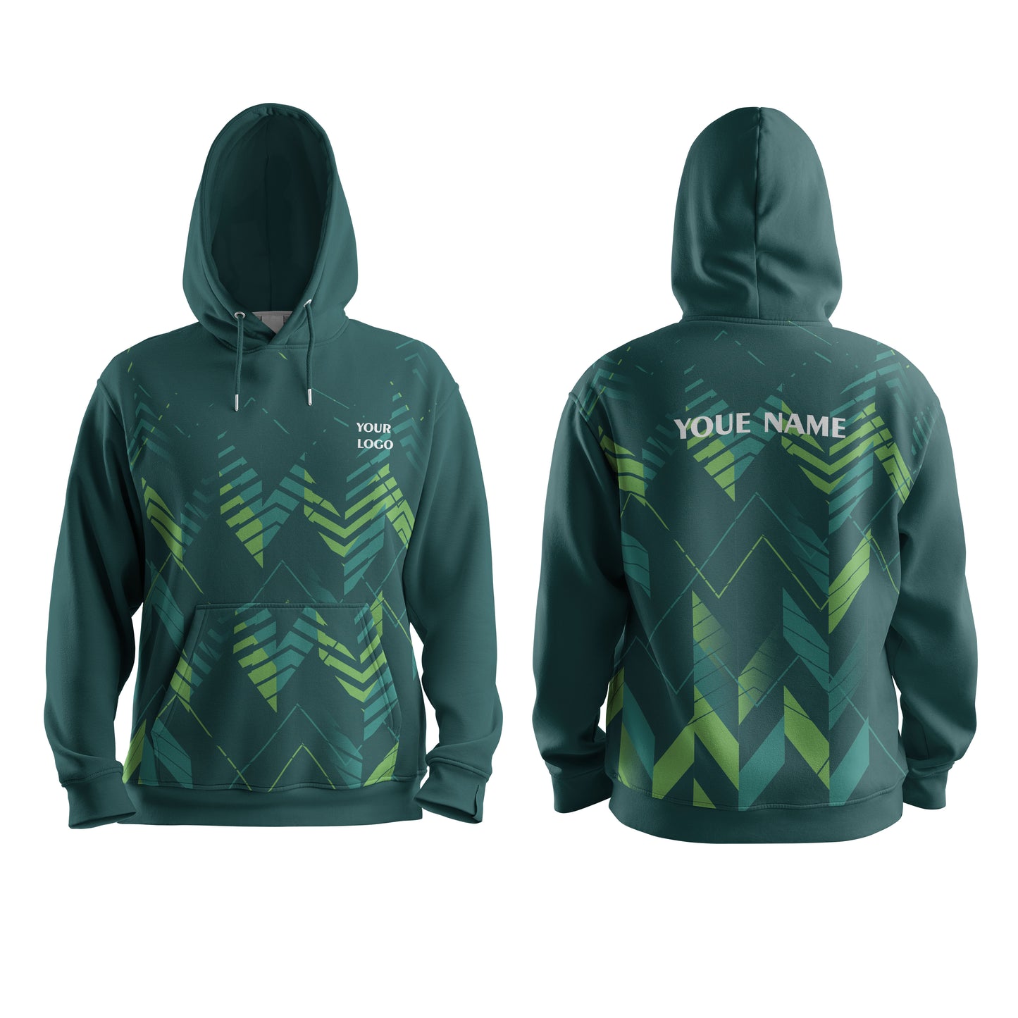 Custom Hoodie – Zigzag Geometric Design – Personalized Apparel