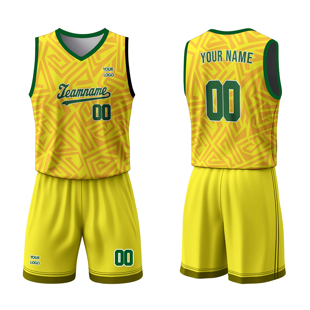 Custom Basketball Uniform - Seamless Geo Design - Personalized Kit