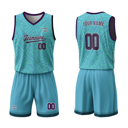 Custom Basketball Uniform - Seamless Geo Design - Personalized Kit