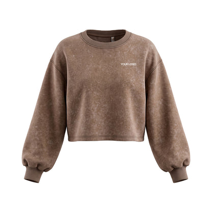 Custom Cropped Sweatshirt - Washed Finish - Personalized Top