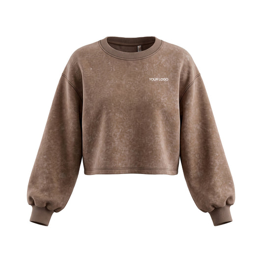 Custom Cropped Sweatshirt - Washed Finish - Personalized Top