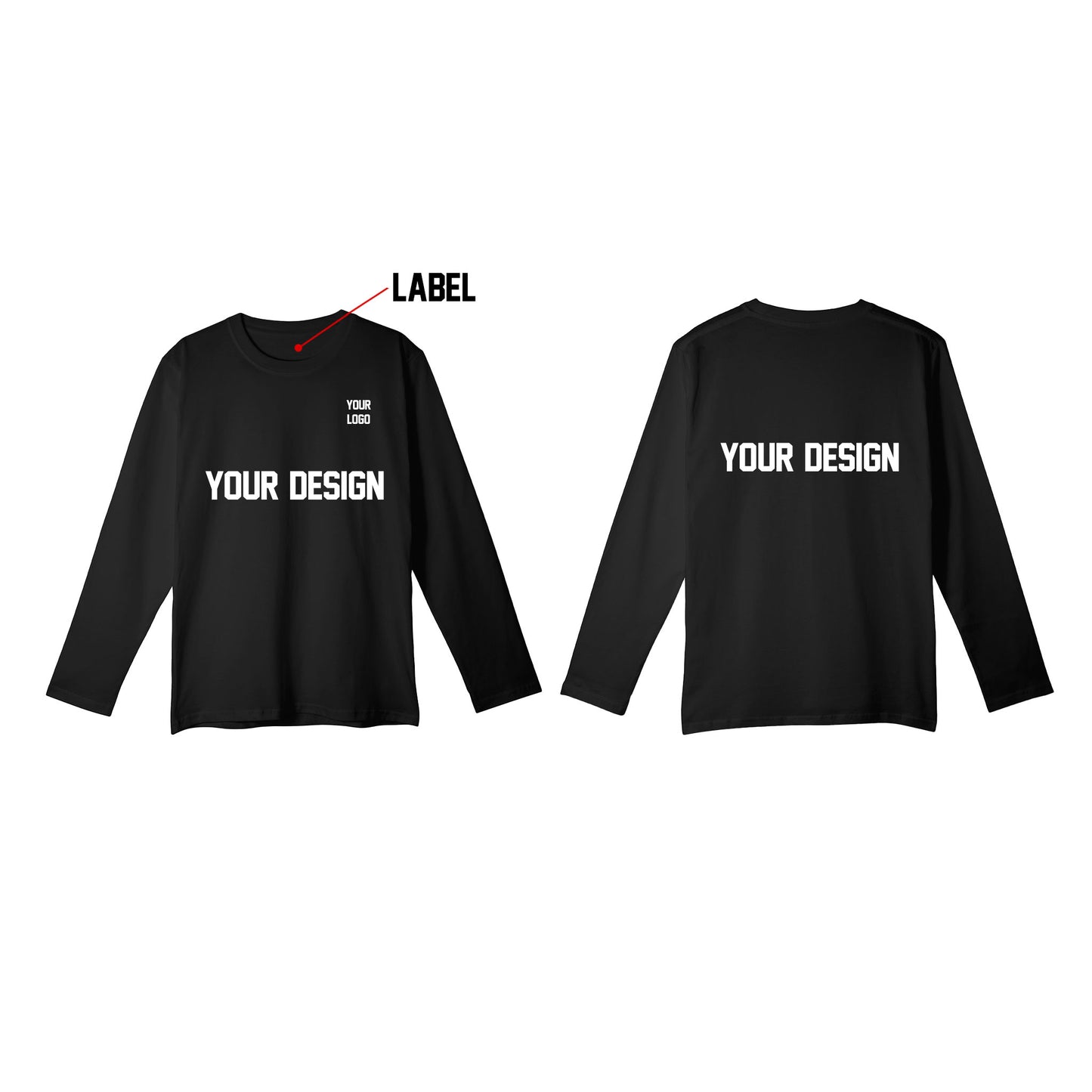 Custom Women Full Sleeves Tee Solid Design - Personalized Tees