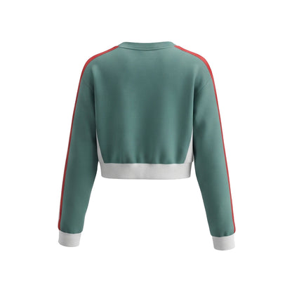 Custom Cropped Sweatshirt - Double Racing Stripe - Personalized
