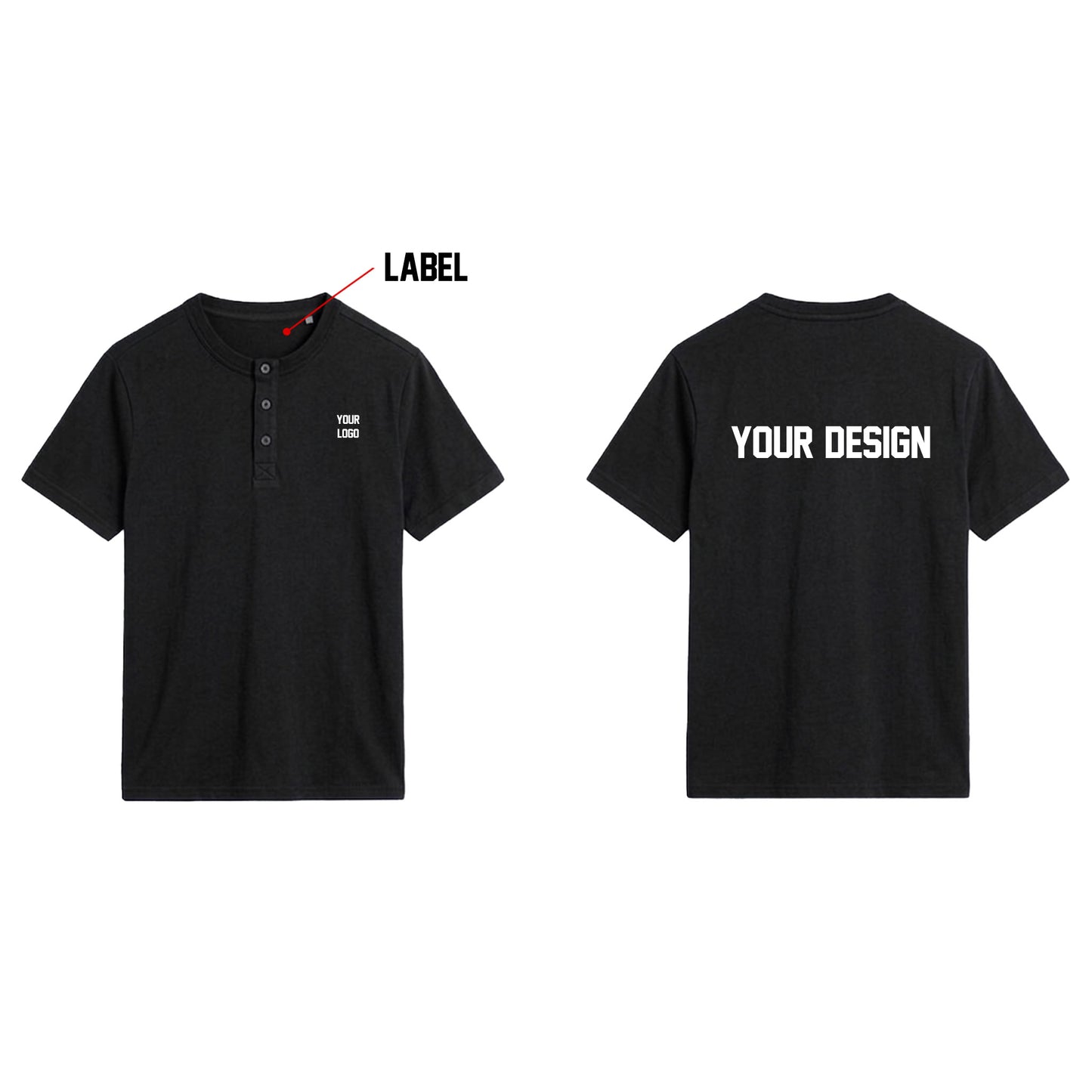 Custom Women Half Sleeves Henley - Solid Color Personalized Tee