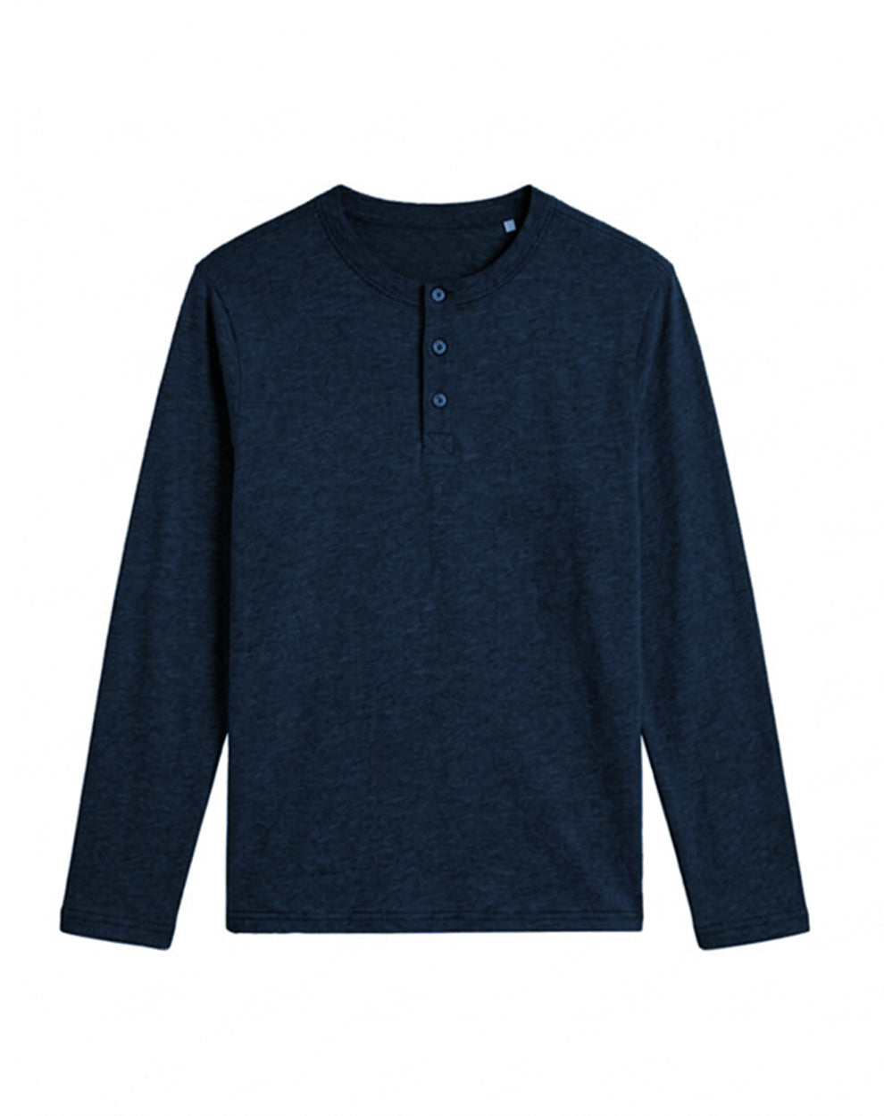 Custom Men Full Sleeves Henley - Solid Color Personalized Top
