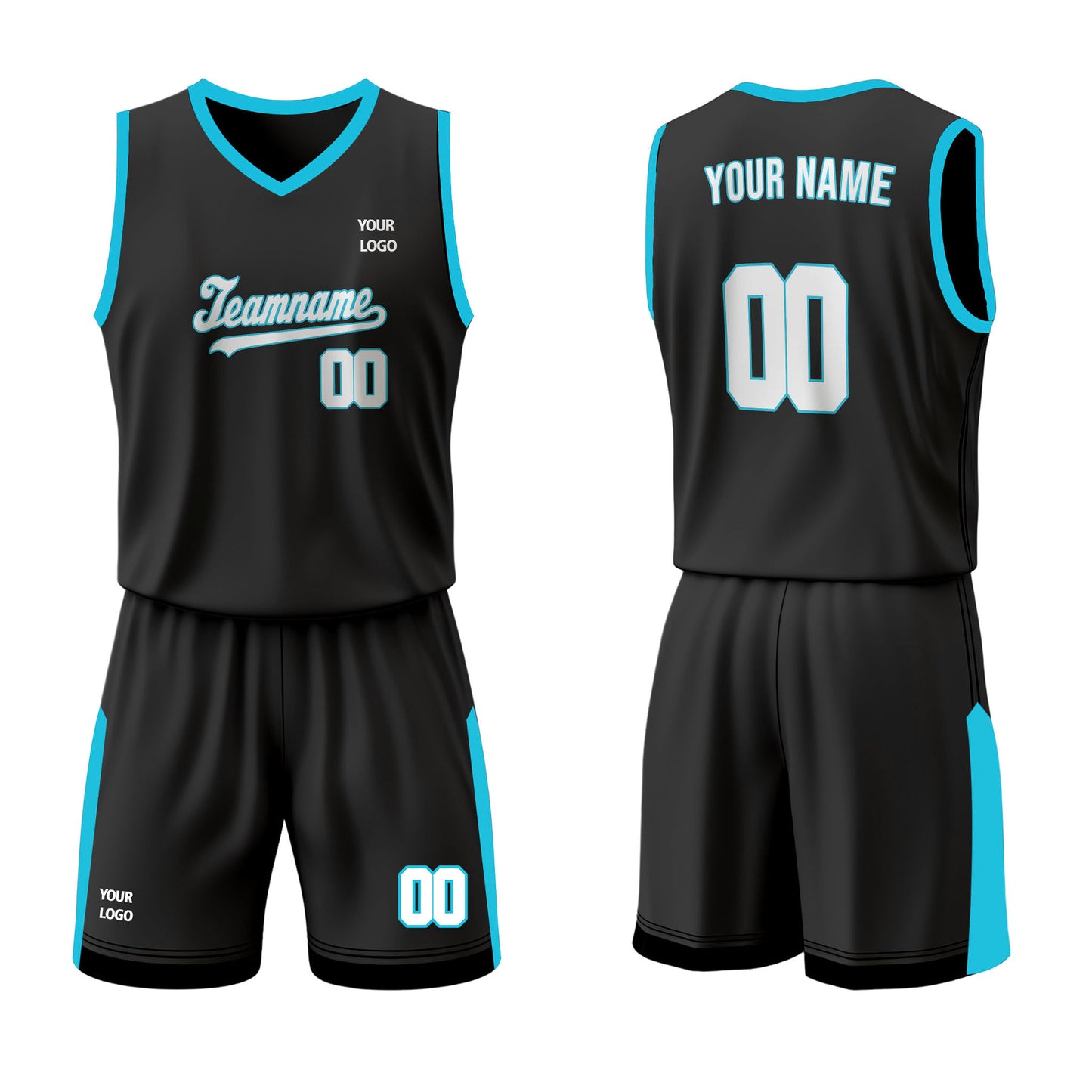 Custom Basketball Uniform - Black Accent - Personalized Kit