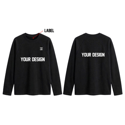 Custom Women Full Sleeves Raglan - Solid Color Personalized Tee