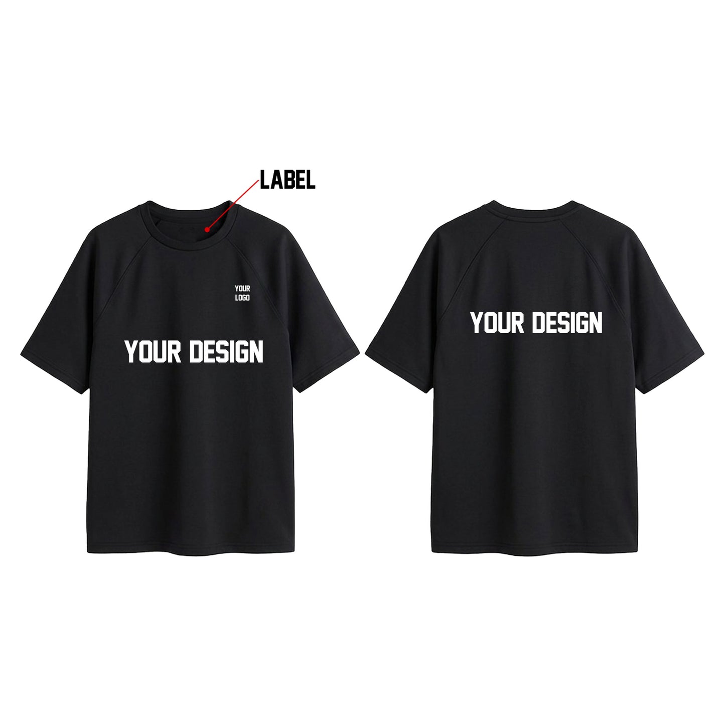 Custom Men Half Sleeves Raglan - Solid Color Design - Personalized Top