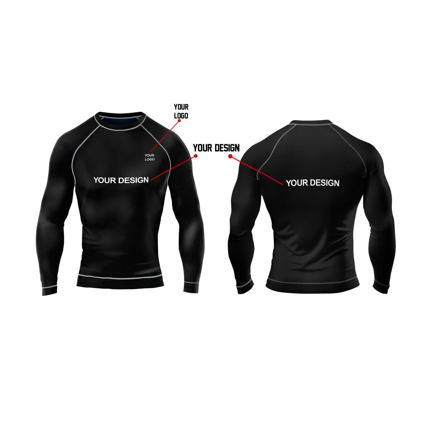 Custom Rash Guard - Gradient Raglan Design - Personalized Top
