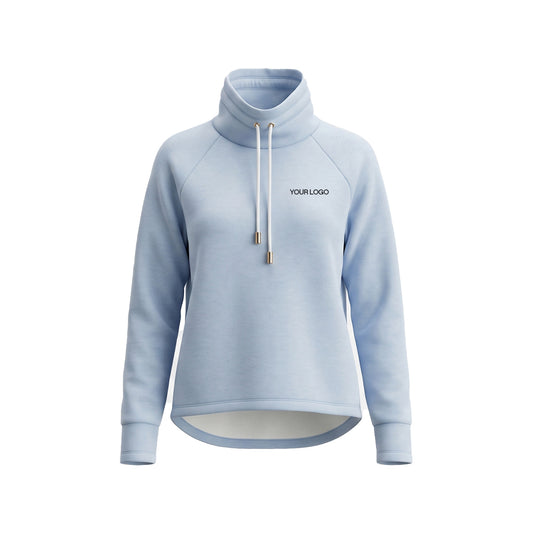 Custom Women Sweatshirt - Hi-Low Hem Cowl Neck - Personalized