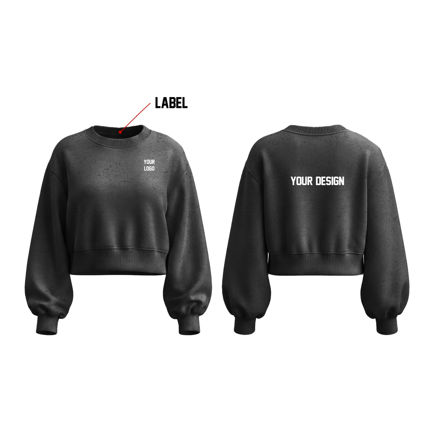Custom Cropped Sweatshirt - Starburst Graphic - Personalized
