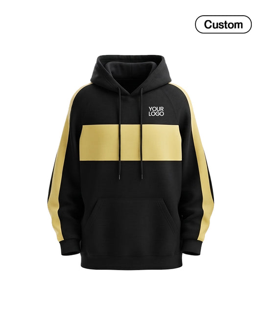 Custom Premium Hoodie - Contrast Chest Panel - Personalized Top