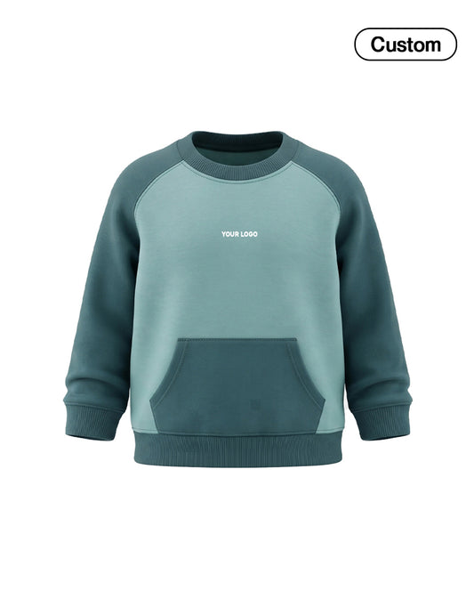 Custom Girls Sweatshirt - Kangaroo Pocket Raglan - Personalized Top