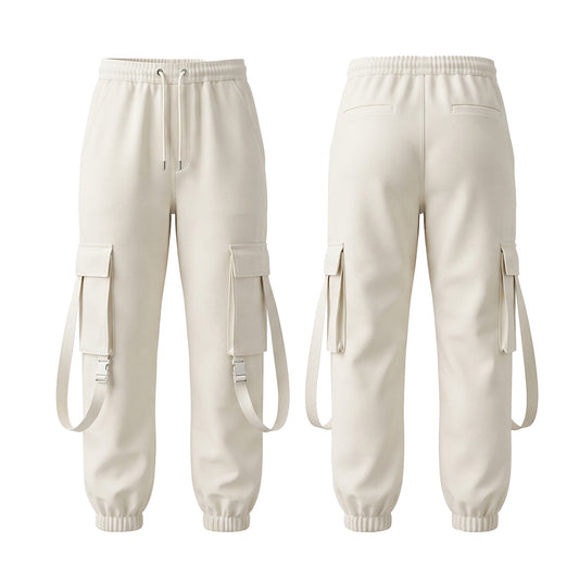 Custom Women Cargo Joggers - Utility Strap - Personalized