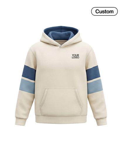 Custom Premium Hoodie - Contrast Sleeve Bands - Personalized