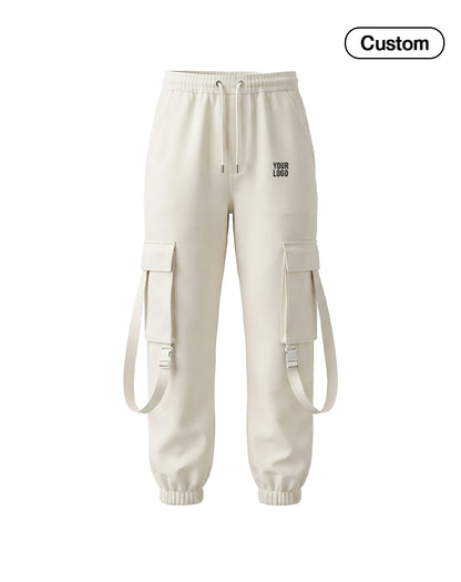 Custom Women Cargo Joggers - Utility Strap - Personalized