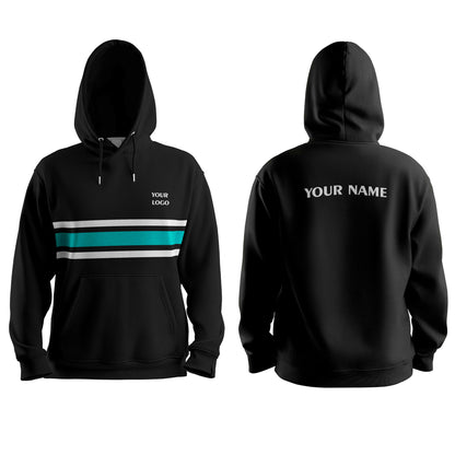 Custom Hoodie - Stripe Accent Design - Personalized Gear