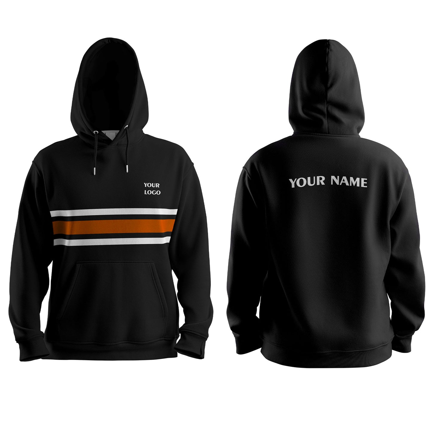 Custom Hoodie - Stripe Accent Design - Personalized Gear