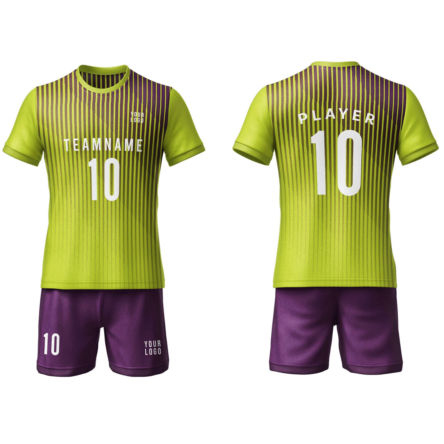 Custom Soccer Uniform – Stripe Design – Personalized Team Kit