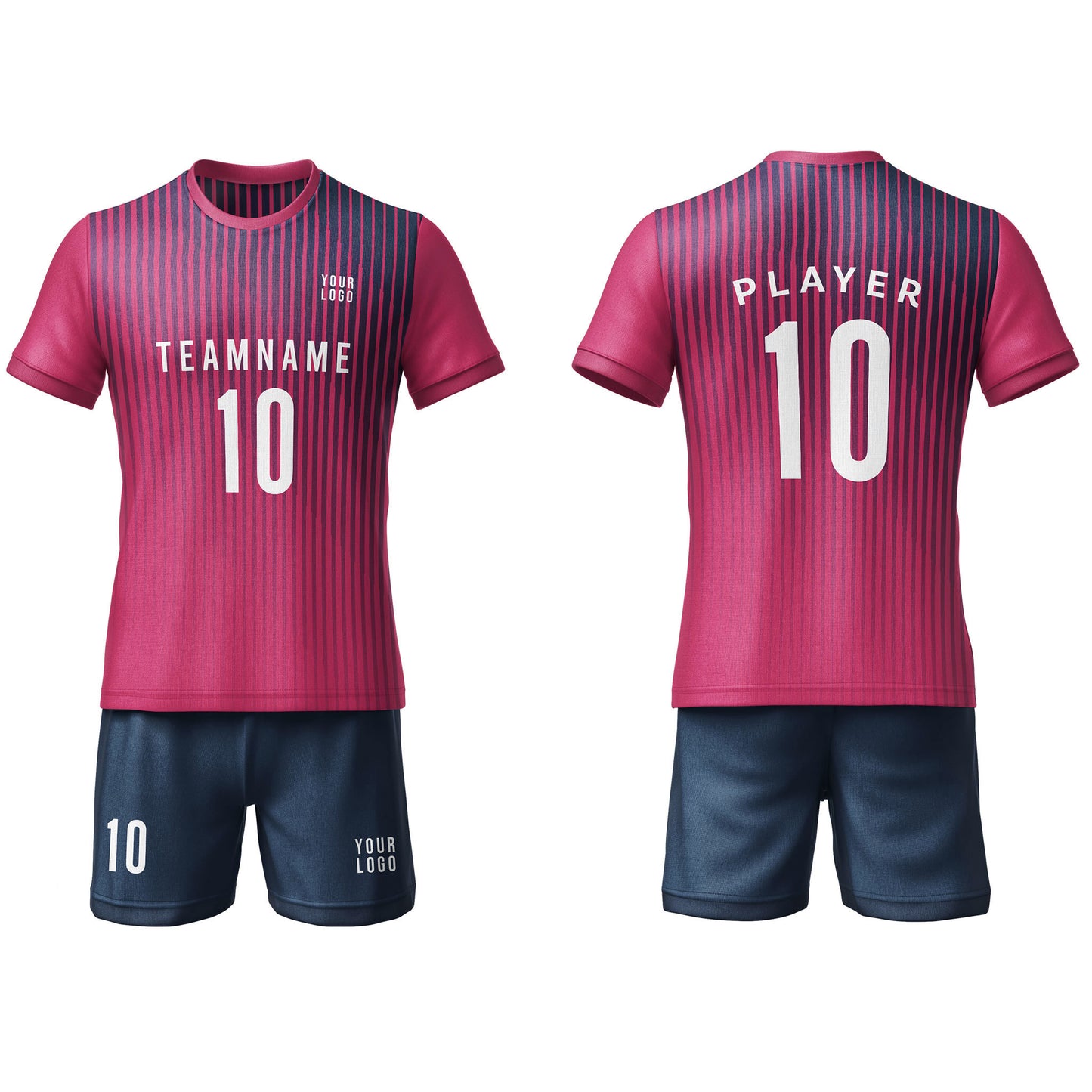 Custom Soccer Uniform – Stripe Design – Personalized Team Kit