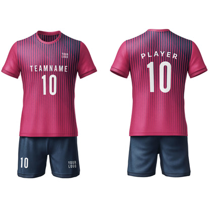 Custom Soccer Uniform – Stripe Design – Personalized Team Kit