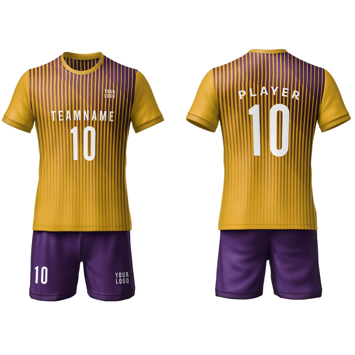 Custom Soccer Uniform – Stripe Design – Personalized Team Kit
