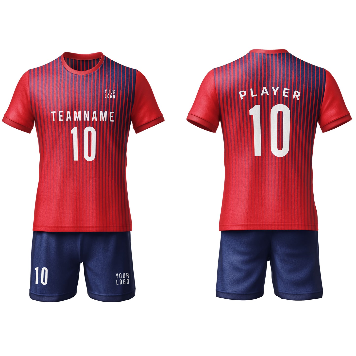 Custom Soccer Uniform – Stripe Design – Personalized Team Kit
