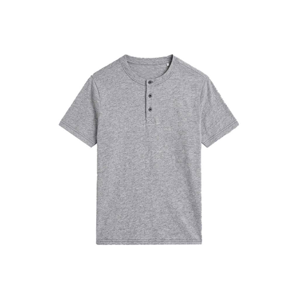 Custom Men Half Sleeves Henley - Solid Color Personalized Top