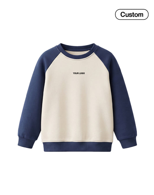 Custom Girls Sweatshirt - Colorblock Raglan Crewneck - Personalized