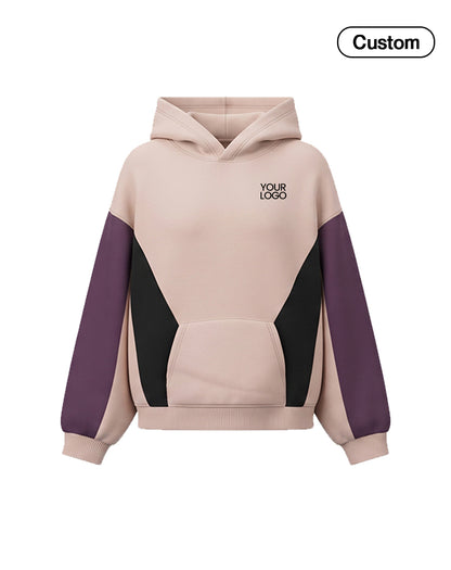 Custom Premium Hoodie - Angular Color Block Design - Personalized