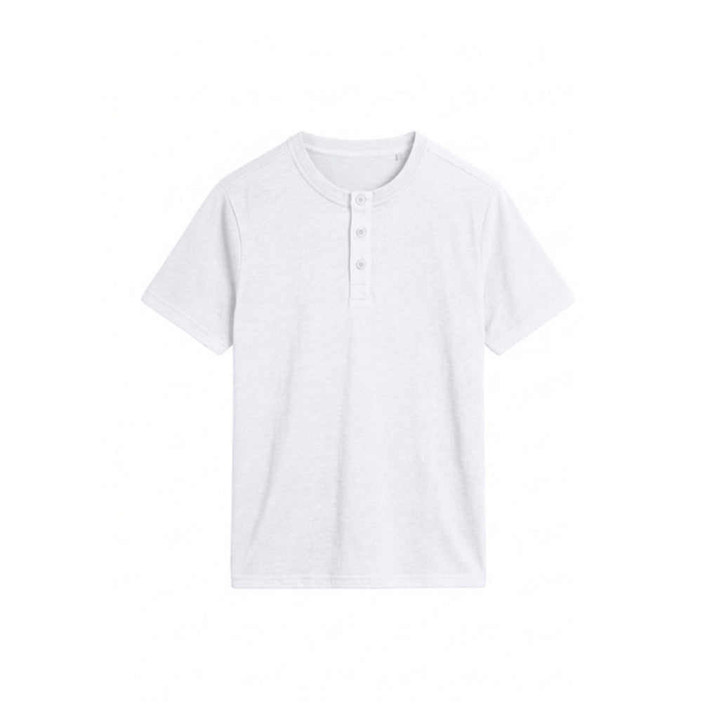 Custom Men Half Sleeves Henley - Solid Color Personalized Top