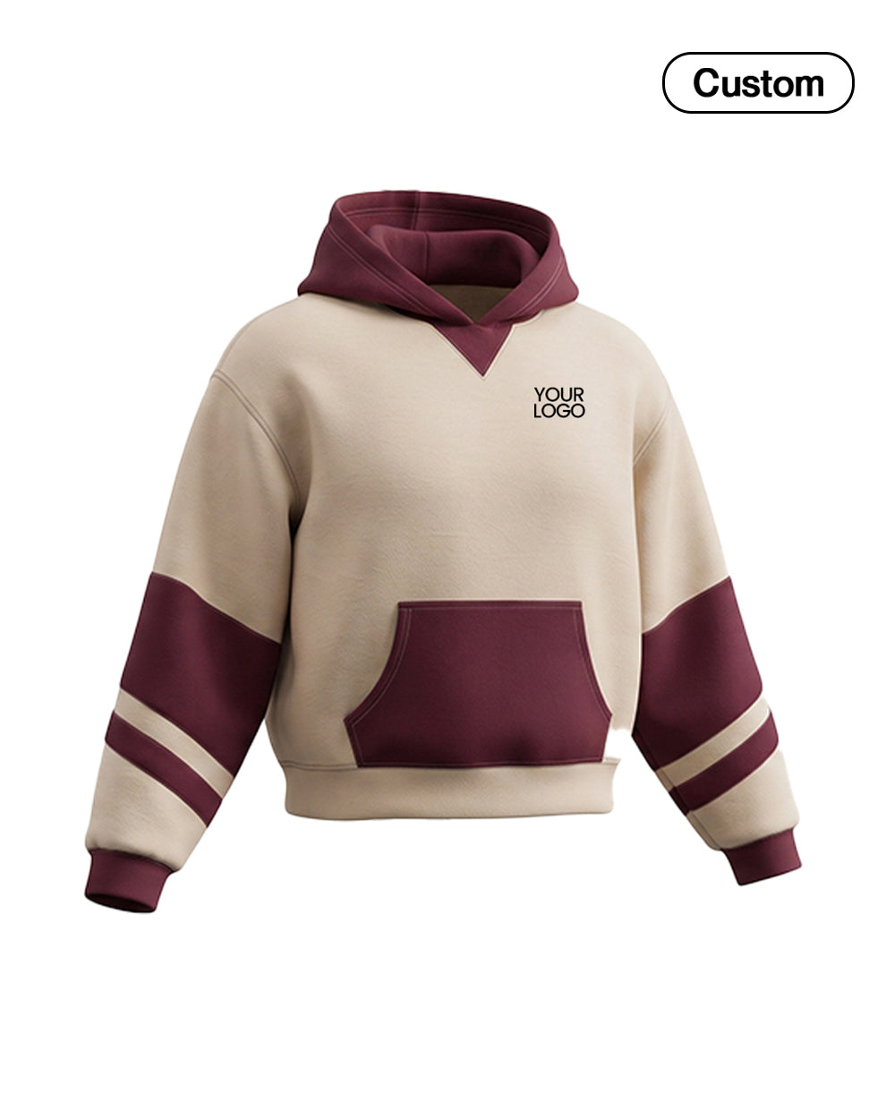 Custom Premium Hoodie - Varsity Color Block - Personalized Sweatshirt